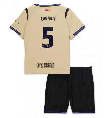 Lacne Dětský Futbalové dres Barcelona Pau Cubarsi #5 2025-26 Krátky Rukáv - Preč (+ trenírky)